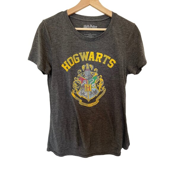 Harry Potter Hogwarts Crest Womens T-Shirt Gray Size M - Picture 1 of 4